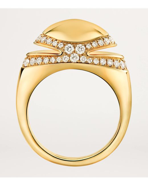 BVLGARI Metallic And Diamond Cabochon Ring