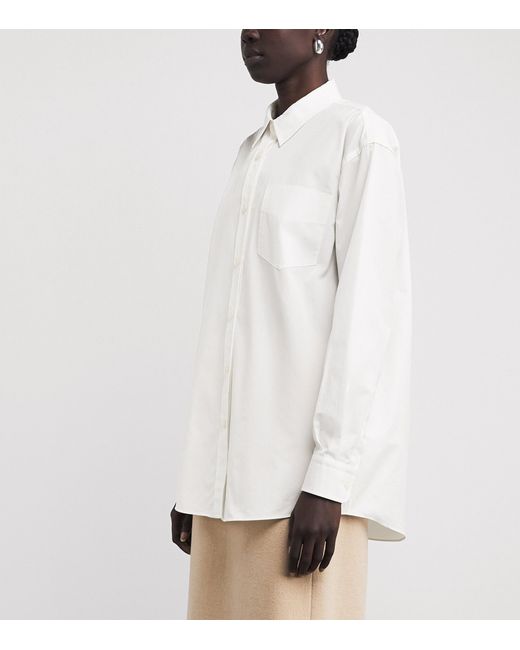 Lafayette 148 New York White Cotton Oversized Shirt