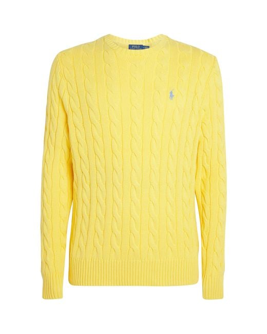 Polo Ralph Lauren Yellow Cotton Cable-Knit Sweater for men