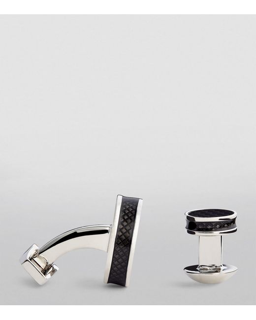 Tateossian Black Disc Cufflink Set for men