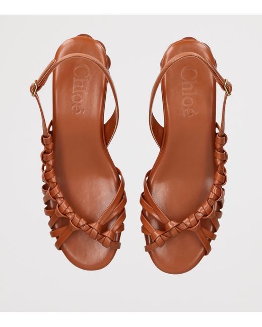 Chloé Brown Leather Estra Slingback Sandals 40