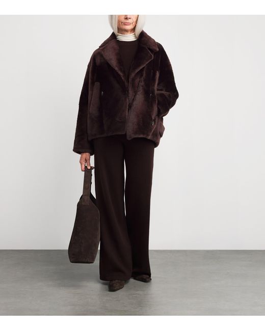 Yves Salomon Red Lacon Lambskin Jacket