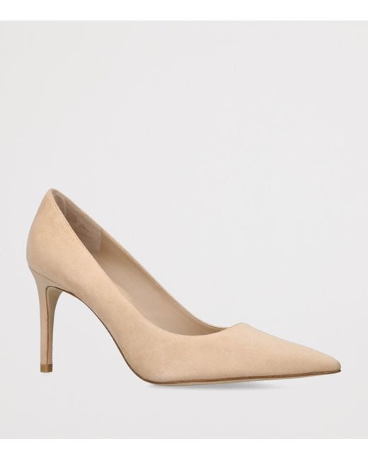 Stuart Weitzman Natural Suede Stuart Power Pumps 85