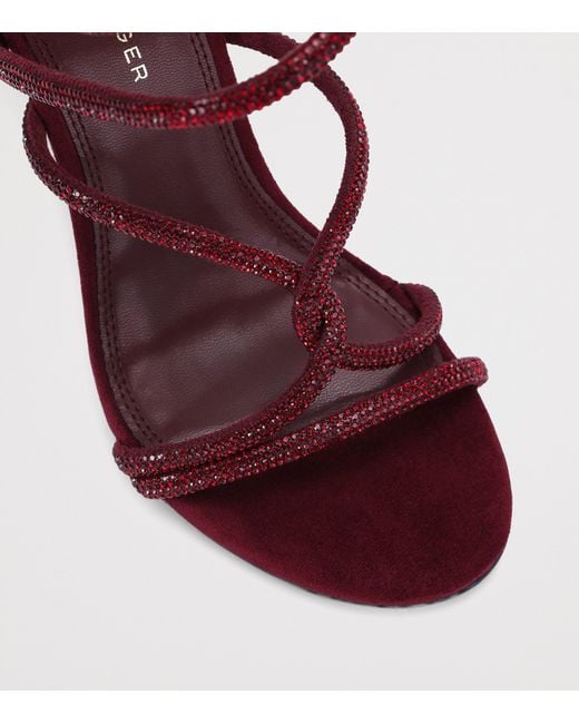 Kurt Geiger Red Embellished Spiral Sandals 90