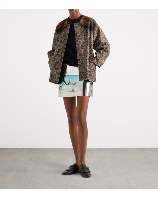 ミニスカート PRADA MIDNIGHT BLUE MOHAIR BLEND MINI SKIRT Navy Kid mohair mini skirt | PRADA