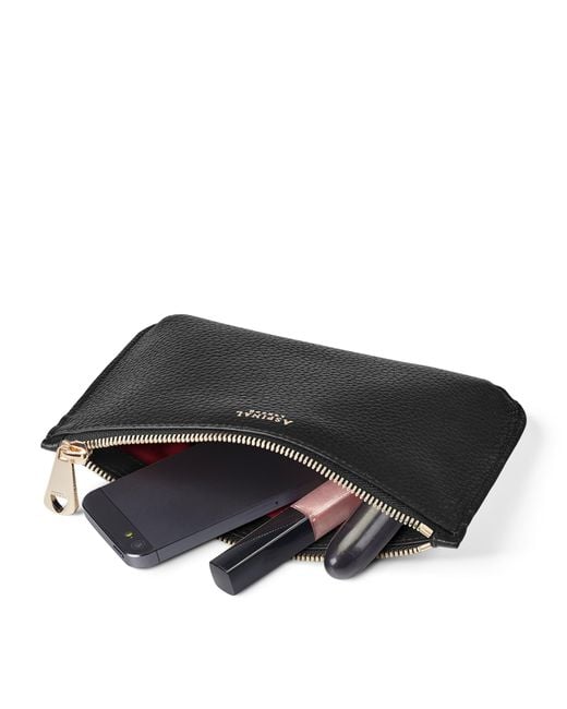 Aspinal Black Medium Leather Ella Pouch