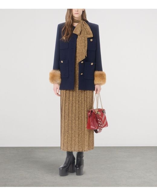 Valentino Natural Silk Pleated Maxi Skirt