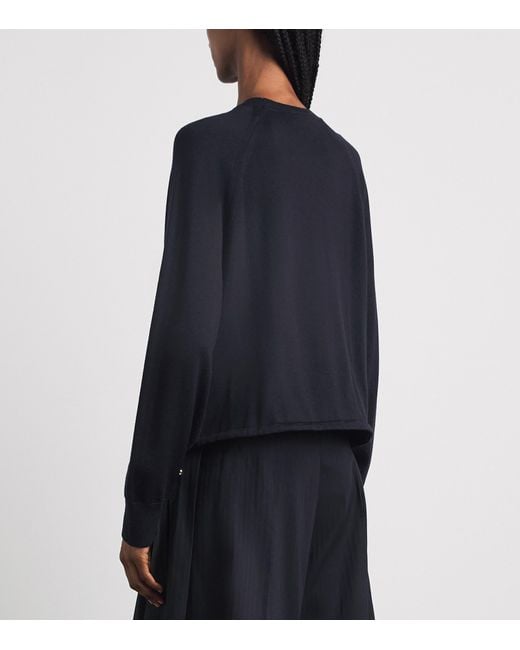 Sandro Blue Wool-Blend Logo Sweater