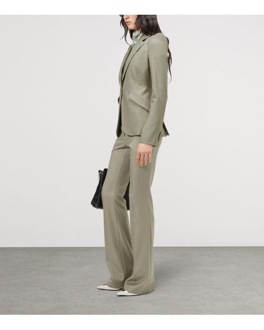 McQueen Green Wool Gabardine Single-Breasted Jacket