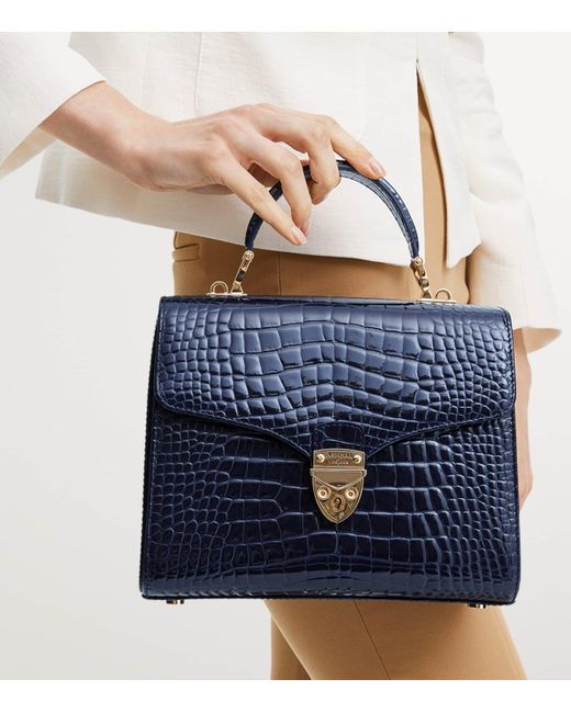 Aspinal Blue Mayfair Top-Handle Bag
