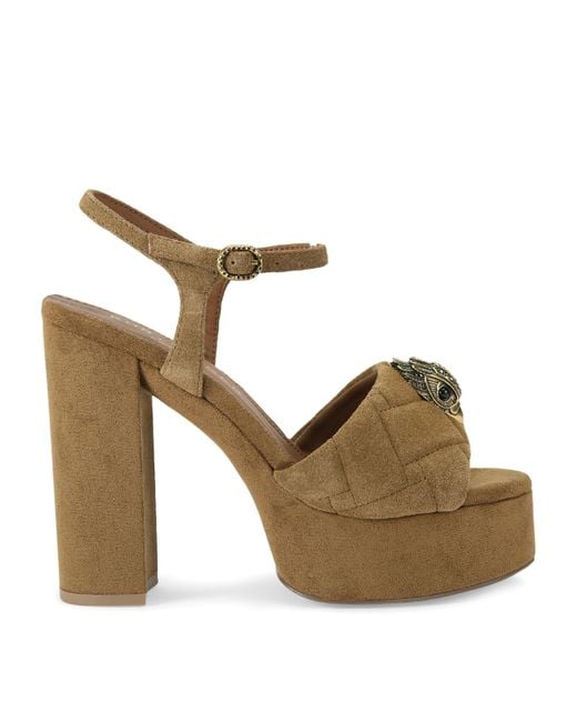 Kurt Geiger Metallic Suede Kensington Platform Sandals
