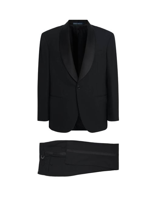 Polo Ralph Lauren Black Wool Barathea Shawl Collar 2-Piece Tuxedo for men