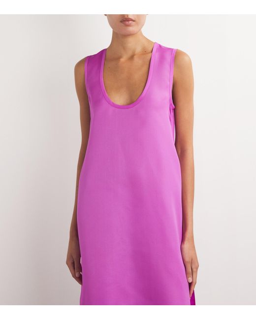 Khaite Pink Silk Coli Midi Dress