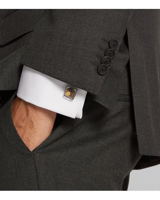 Tateossian White Square Gear Cufflinks for men