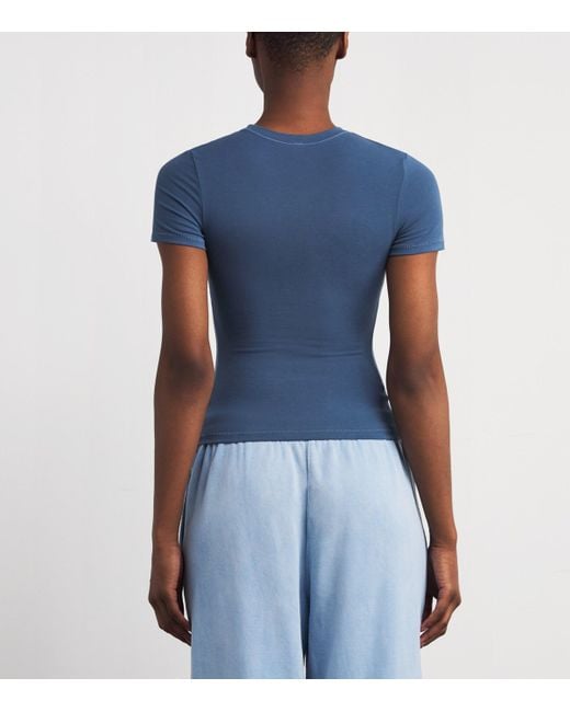 Skims Blue Cotton Jersey T-Shirt