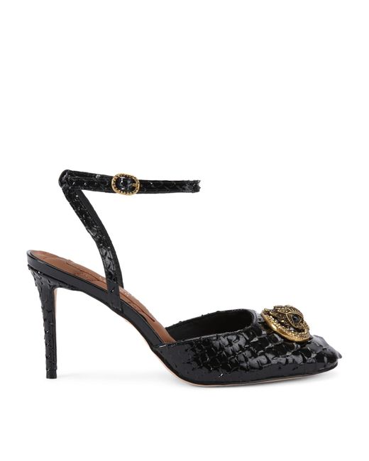 Kurt Geiger Black Leather Snake-Effect Chelsea Pumps