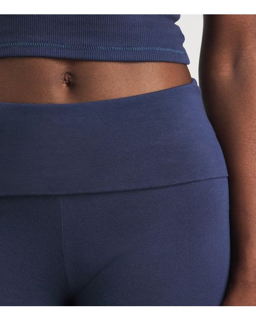 Skims Blue Cotton Jersey Foldover Trousers