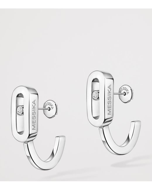 Messika Metallic Move Uno And Diamond Mini Hoop Earrings