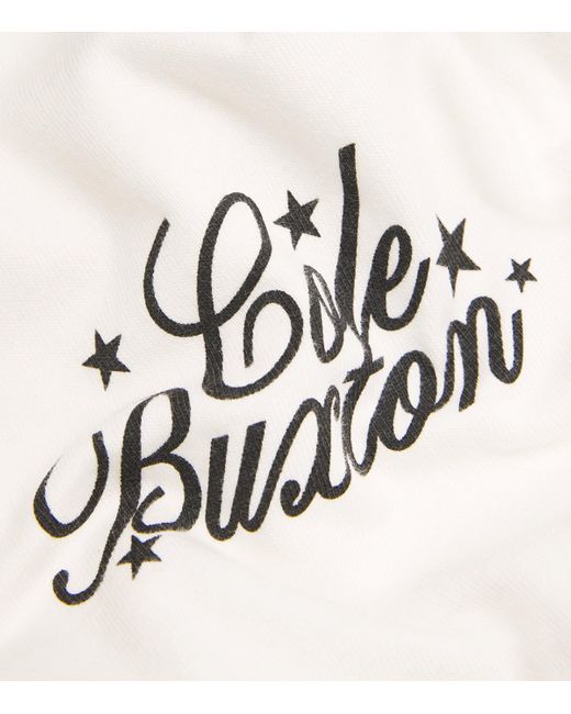 Cole Buxton White Cotton Stars Serif Print T-Shirt for men