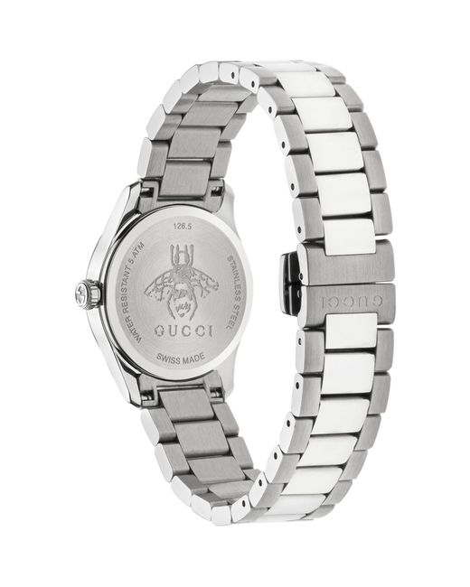 Gucci Metallic Stainless Steel And Diamond G-timeless Iconic Watch 27mm