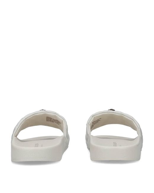 Kurt Geiger White Quilted Meena Eagle Slides