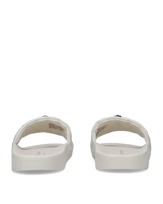 Kurt Geiger White Quilted Meena Eagle Slides
