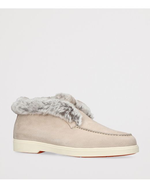 Santoni Natural Suede Hadeel Ankle Boots for men
