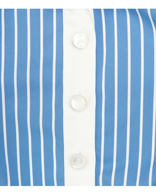 Thom Browne Blue Cotton Stripe Halter Top