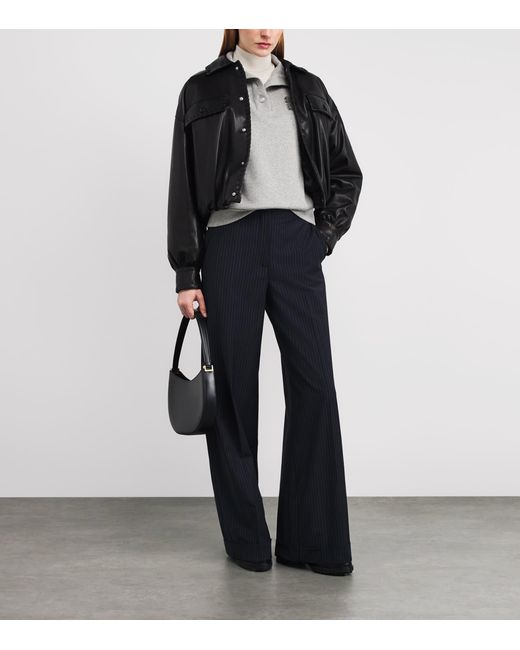 Sandro Gray Cotton-Blend Embroidered Sweater