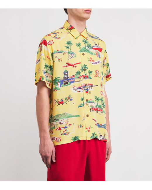 Polo Ralph Lauren Yellow Scenic Print Cuban Shirt for men