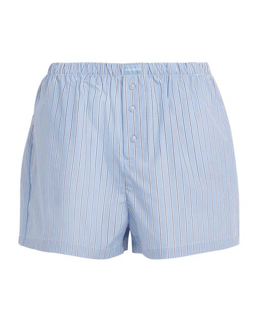 ADANOLA Blue Cotton Stripe Boxer Shorts