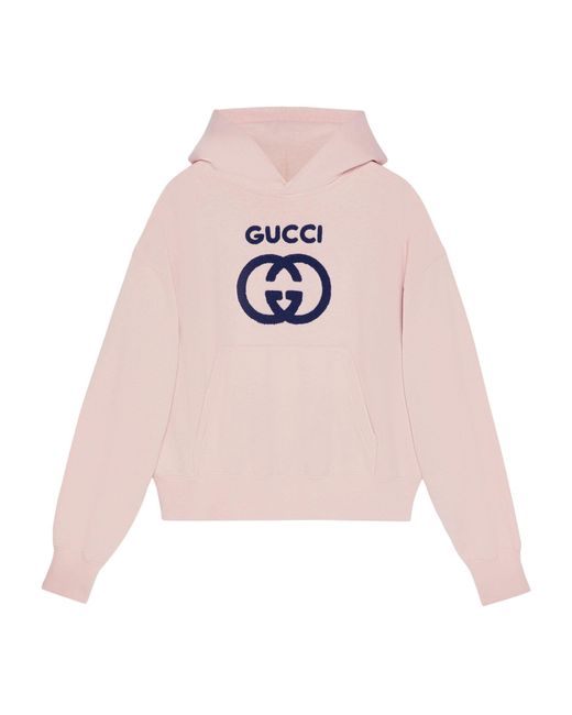 Gucci Pink Cotton Interlocking G Hoodie