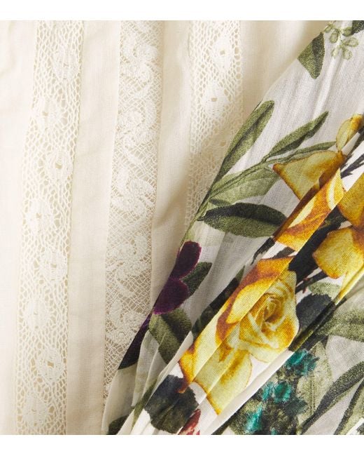 Alice + Olivia Natural Cotton Cassie Embroidered Blouse
