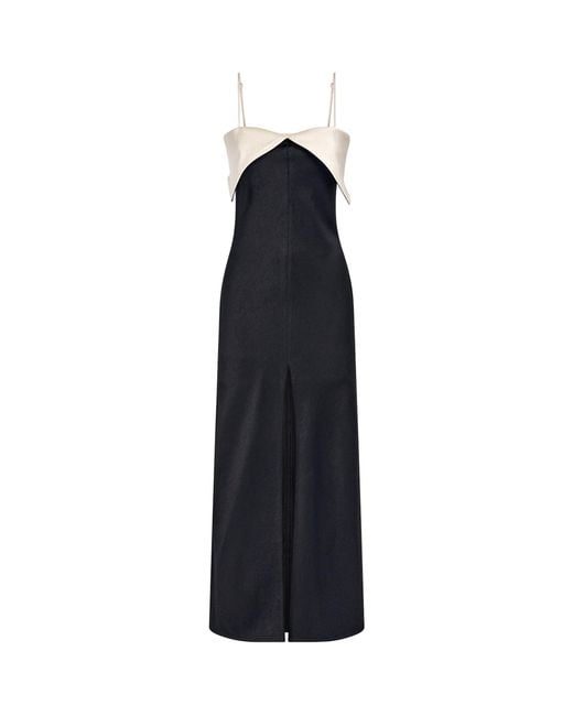 Nanushka Black Satin Nelma Maxi Dress