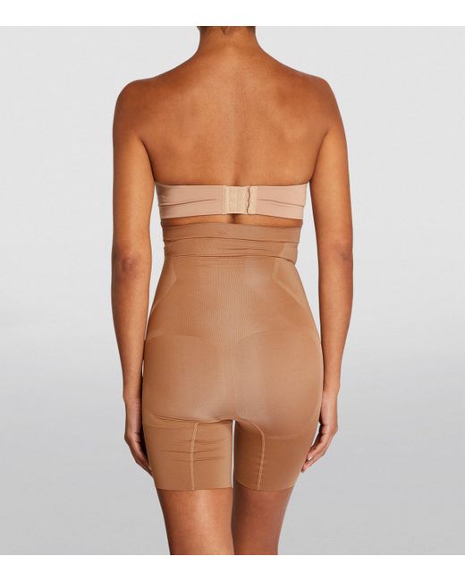 Spanx Brown Sculpt Oncore High-Waist Mid-Thigh Shorts