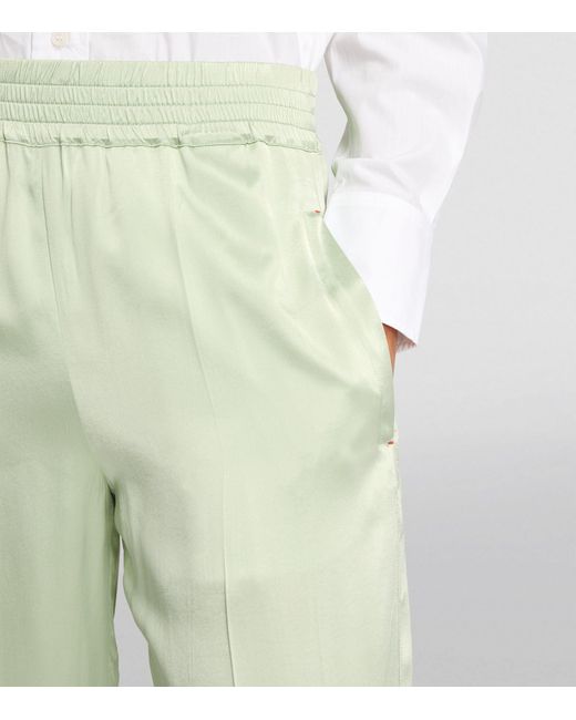 Victoria Beckham Green Pleated Pyjama Trousers