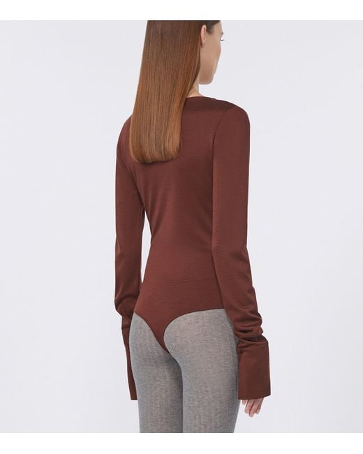 Max Mara Brown Wool Jersey Bodysuit