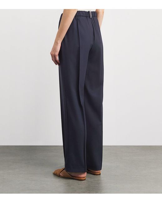 Fabiana Filippi Blue Wool-Blend Gubbio Tailored Trousers