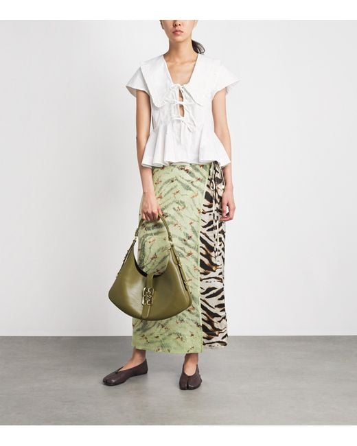 Ganni Green Small Kat Shoulder Bag