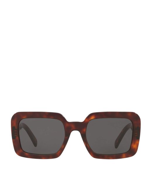 Céline Brown Tortoiseshell Square Triomphe Sunglasses