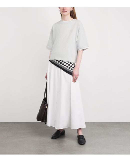 Sandro White Cotton Logo T-Shirt