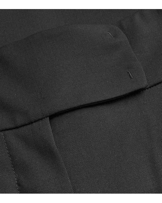 Max Mara Black Virgin Wool-blend Tailored Trousers