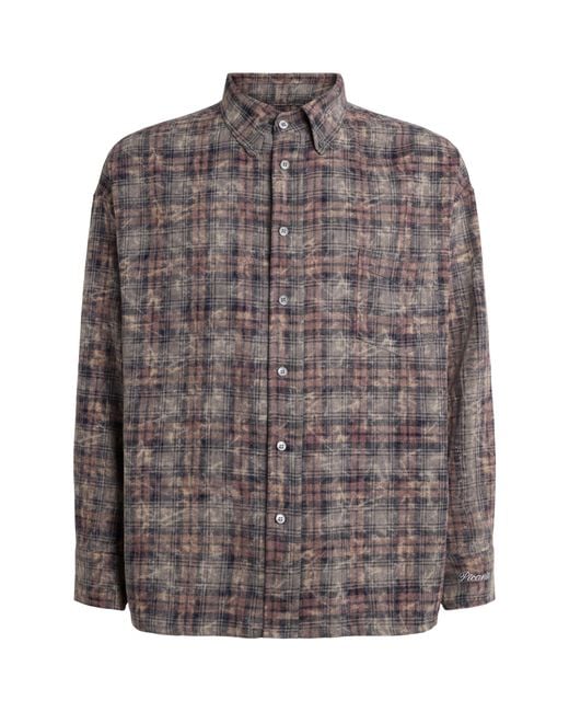 Picante Gray Cotton Bleached Check Rocco Shirt for men