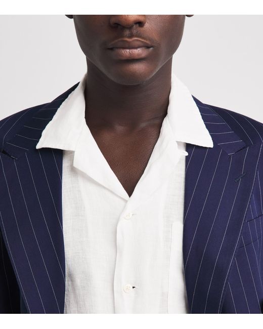 Polo Ralph Lauren White Linen Short-Sleeve Classic-Fit Shirt for men