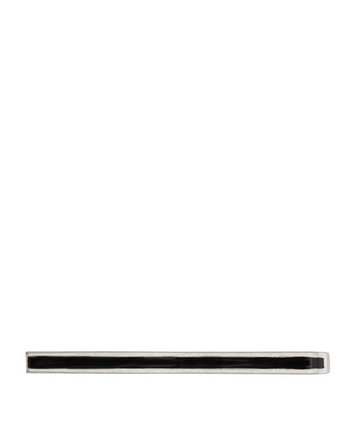 Saint Laurent White Enamelled Tie Clip for men