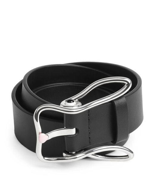 Bottega Veneta Black Leather Bunny Belt for men