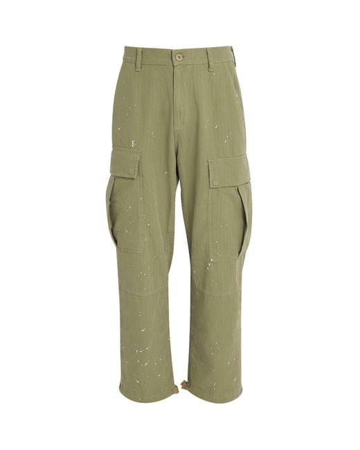 CHERRY LA Green Wide-Leg Cargo Trousers for men