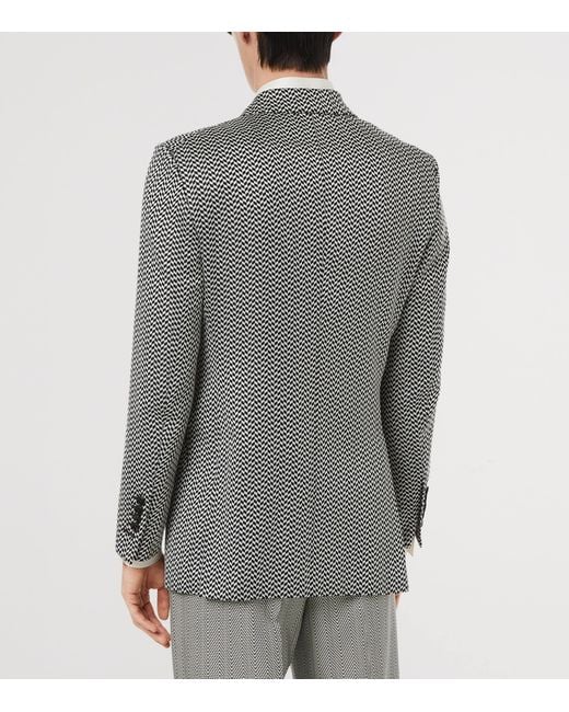 Tom Ford Gray Silk Double-Breasted Blazer for men
