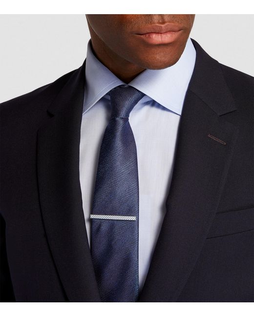 Tateossian White D-Shape Tie Clip for men