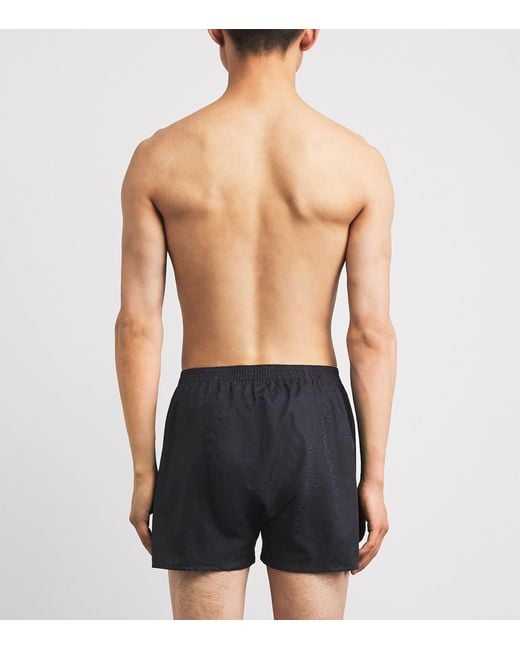 Derek Rose Blue Cotton Jacquard Boxer Shorts for men